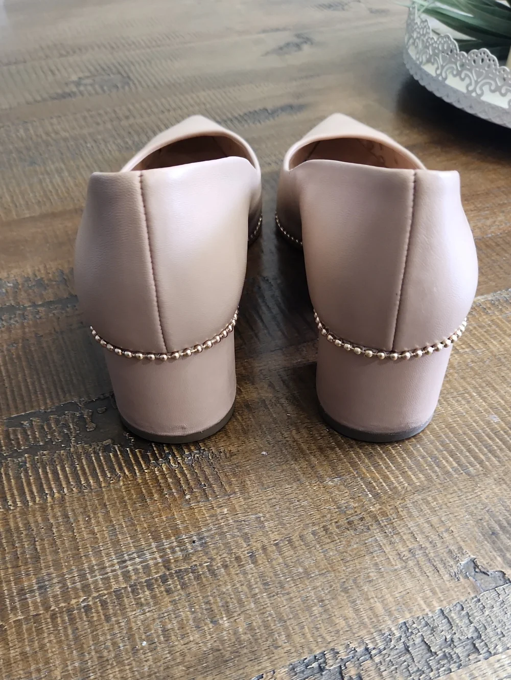 COACH Willa Pumps Pointed Toe Low Block Heel in Blush SIZE 8.5